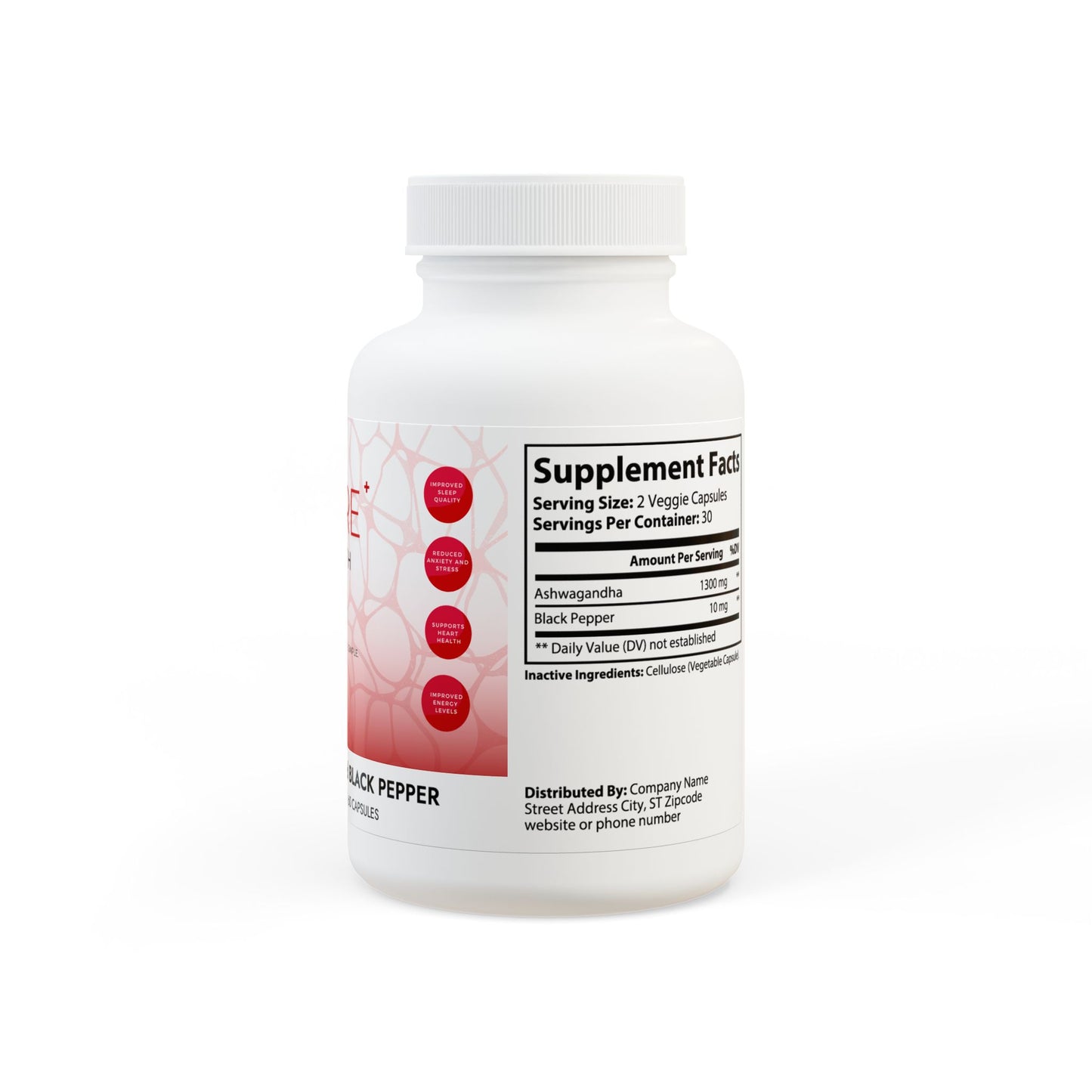 Ashwagandha and Black Pepper Supplement (60 capsules)